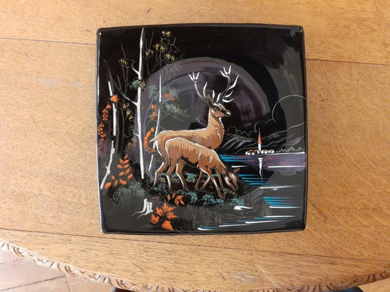 Set of large plate and wall plates with hunting theme Emaux de Longwy, Crockery, Ceramic, Multi Color (photo 7 of 11)