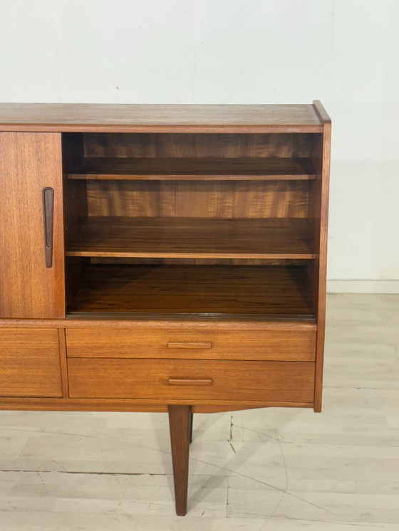 Image 1 of Buffet haut style années 50 / Meuble bar en teck / Meuble de salon / Buffet vintage