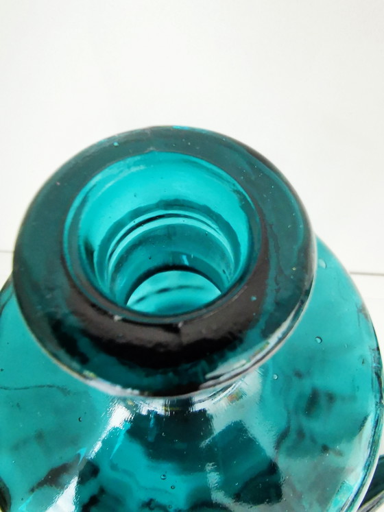 Image 1 of Carafe Empoli avec couvercle à motif martin-pêcheur, années 1950-1960