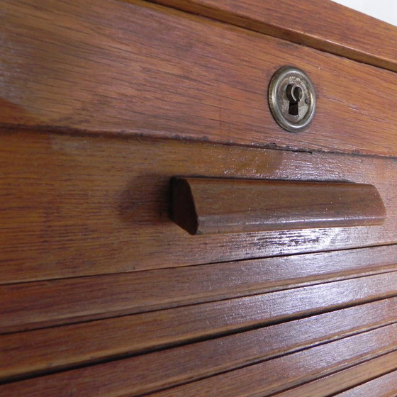 Image 1 of Cassonetto avvolgibile in rovere con 2 ante, altezza 180 cm, anni '50