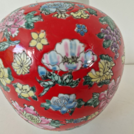 Image 1 of Floral Chinese Porcelain Vase Xxl Ginger Jar