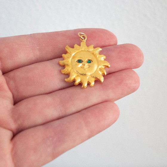 Image 1 of Ciondolo con collana Sun Dalloyau Paris vintage del 1993