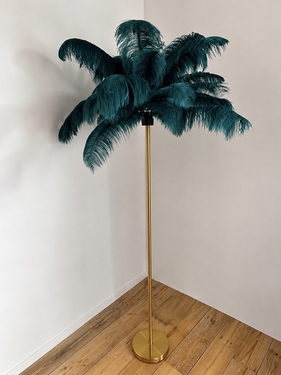 Lampada da terra KARE Design con vere piume di struzzo – Verde pavone NUOVA – Lampade da terra, Other (photo 3 of 5)