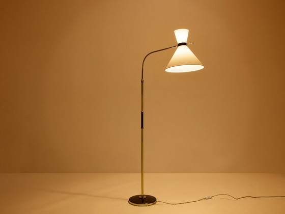 Image 1 of Maison Lunel Diabolo Messing-Stehlampe aus Rotguss, 1950er Jahre