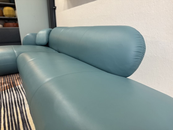 Image 1 of Leolux Pulla Hoekbank Senso blauw leer 