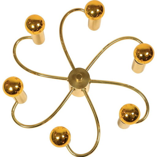 Lámpara de pared vintage en espiral dorada de Cosack, 1970