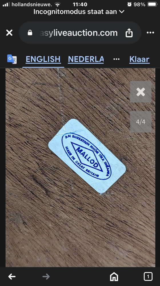 Image 1 of 4x Papier peint en teck style Mid-Century, Mallod, Grande-Bretagne