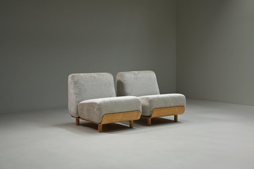 Set van 2 multiplex loungestoelen, jaren 70, Nederland.