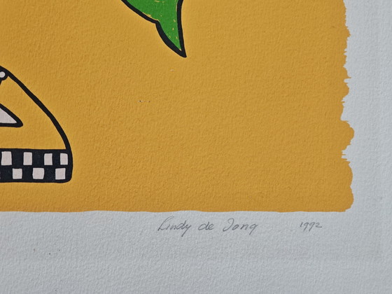 Image 1 of Serigrafía Mariposa - Lindy de Jong 1992 366/500 38x55cm