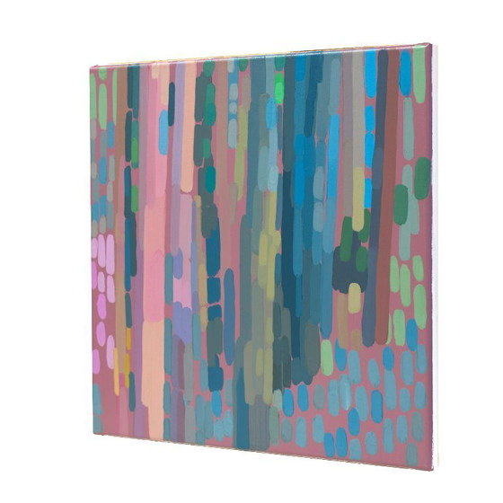 Image 1 of Painting "Forest Light 2", hand-painted unique piece, nature, landscape painting, acrylic painting 40x40cm