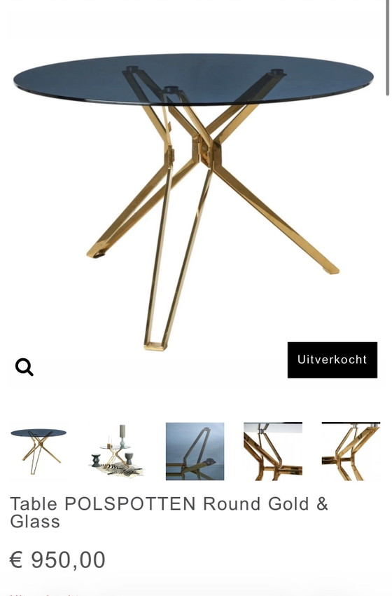Pols Potten Dining Table Diameter 125 – Glass, Metal (photo 4 of 5)
