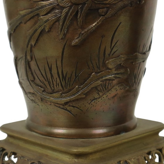Image 1 of Pair of Japanese Bronze Vases