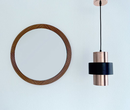 Set di 3 lampade a sospensione vintage in rame danese