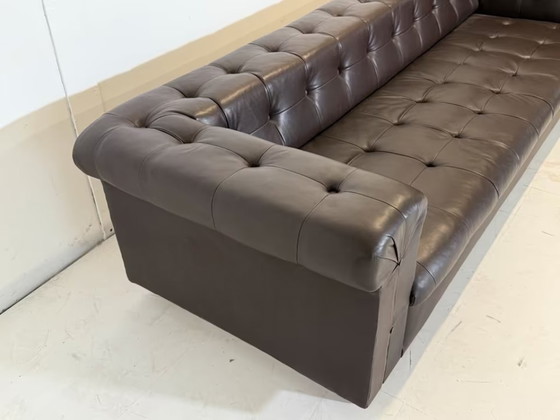 Image 1 of Edward Wormley Dunbar Leather Sofa Party 5407 Couch Armchair