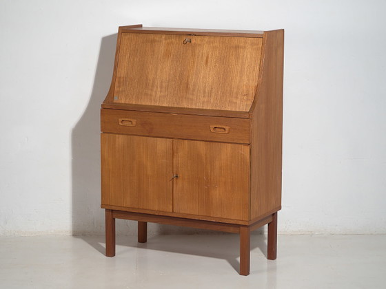 Bureau vintage (c.1960) #47, Bureaux, Bois, Métal, Marron, Scandinavian (photo 23 sur 24)