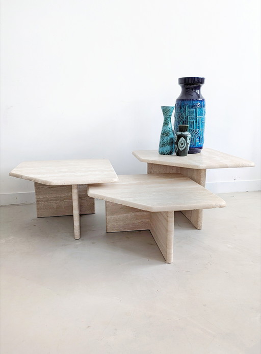 Vintage Travertin Nesting Tables