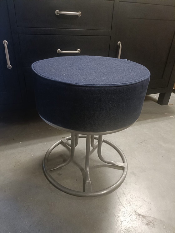 Image 1 of Blue canvas pouf