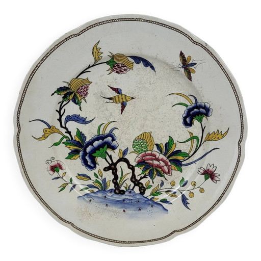 Piatto in maiolica Sarreguemines, modello Rouen