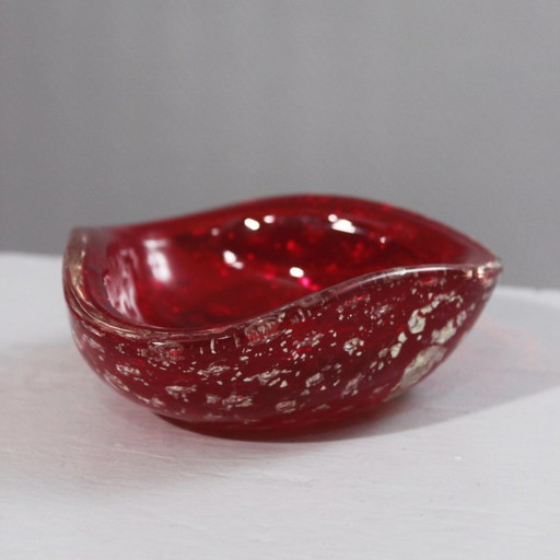 Murano aventurine trinket tray, Italy, circa 1970, Barovier Seguso style design