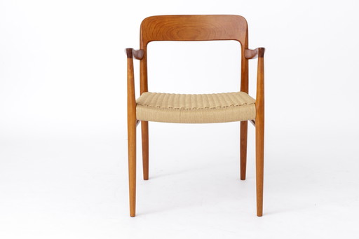 1 of 2 Armchair No. 56 by Niels Otto Møller (1954) – Teak Frame, Renewed Danish Paper Cord, 2 Available, Worldwide Shipping