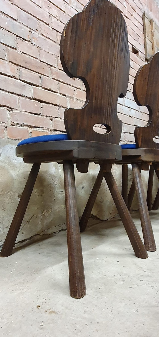 Image 1 of 6 brutalistische Manoir-Stühle mit großem Fuß