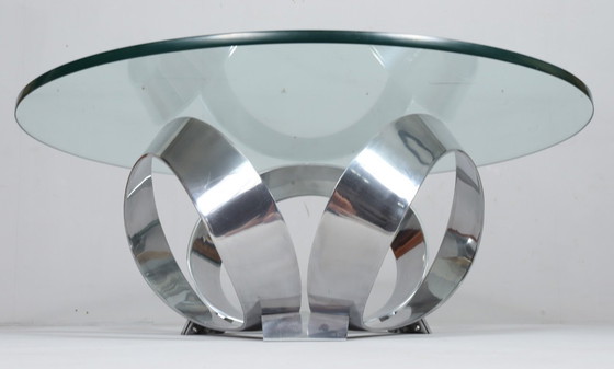 Image 1 of Space Age Table basse/table basse de Knut Hesterberg pour Ronald Schmitt, Diamond Aluminium, années 1970, Allemagne