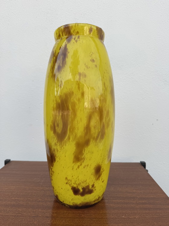Grande vaso giallo marmorizzato Art Déco – Vasi, Vetro (photo 15 of 15)