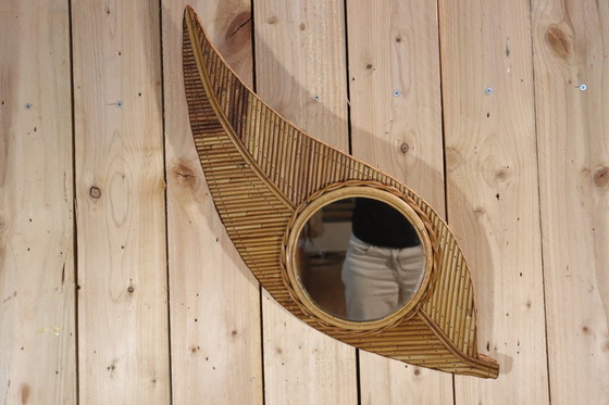 Image 1 of Rattan mirror by Vivaï del Sud, 1970