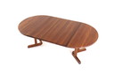 Dyrlund 2x verlengbare ronde eettafel vintage massief teak