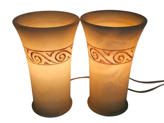 Image 1 of Massive - Alabastro - Made in Spain - lámparas de mesa (2) - años 70