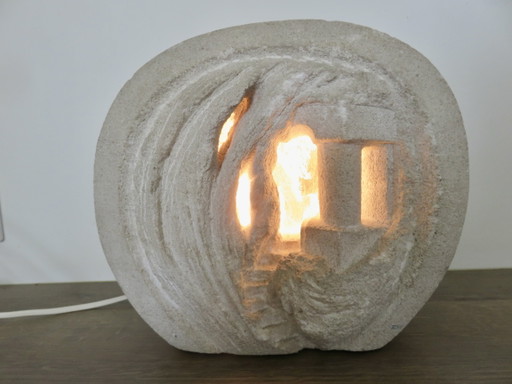 Lámpara de piedra de Arsène Galison de los años 80