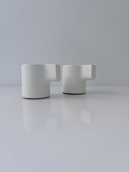 Set de 2 Ikea Ypperlig Hay Design Bougeoirs Blanc