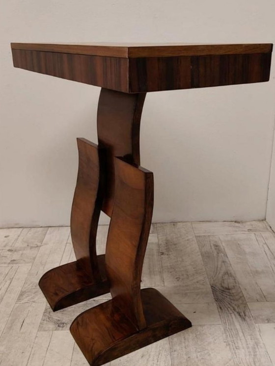 Image 1 of Art Deco Console Table – Walnut Wood – 1940s/50s