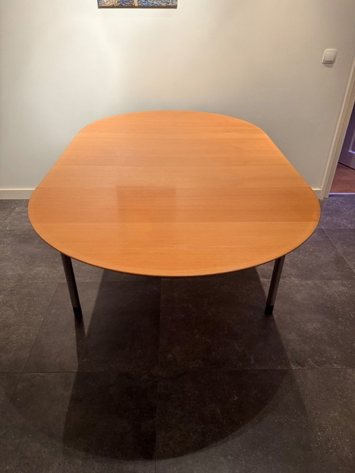 Danish beech folding table + 6 Phoenix Butterfly chairs – Danish Modern vintage