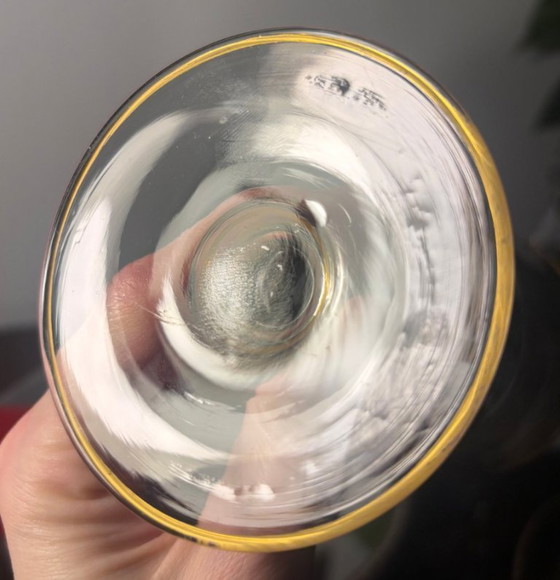 Image 1 of application Baccarat en or sur verre cristal