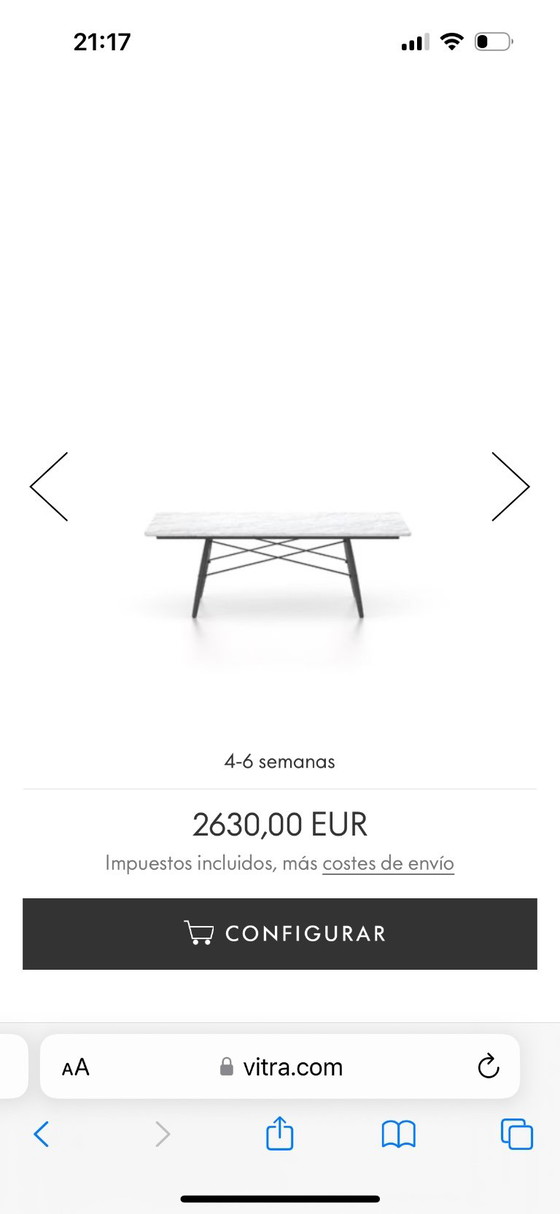 Vitra Eames Tisch – Charles & Ray Eames, Couchtische, Marble, Metal (photo 7 of 7)