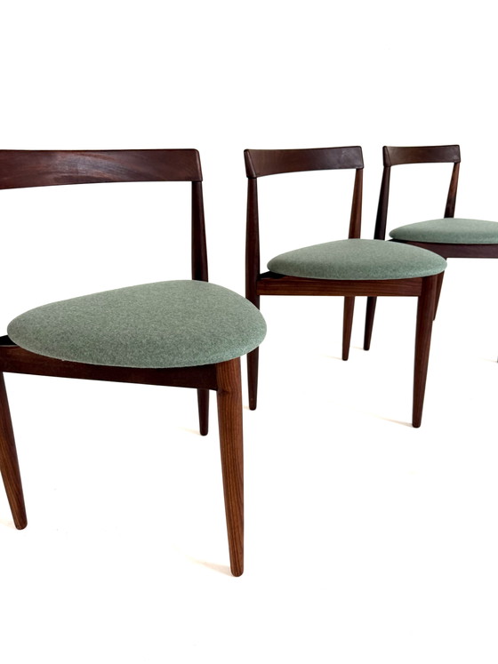 4x Restored ‘Roundette’ Dining chairs, Frem Rølje ‘60 – Wood, Wool (photo 5 of 15)