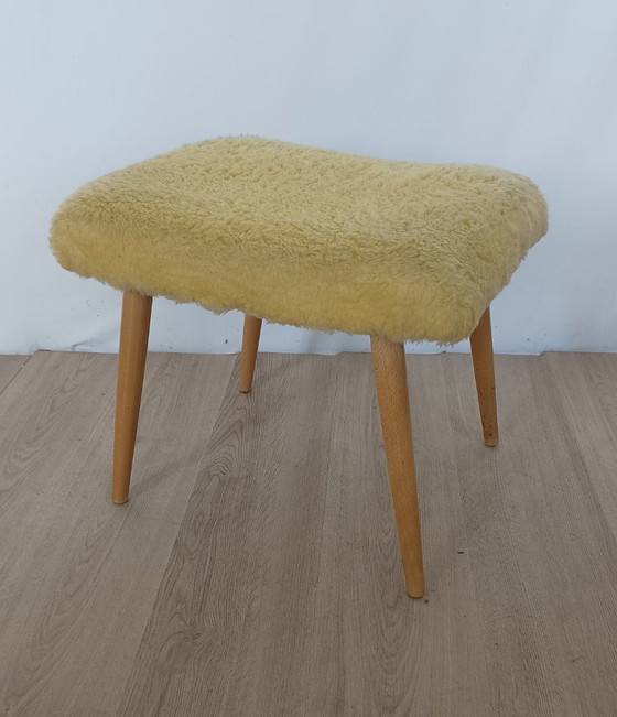 Fünfziger Jahre Hocker – Textile, Wood (photo 2 of 8)