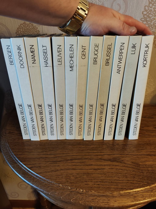 Vintage 12-teiliges Buchset Städte Belgiens