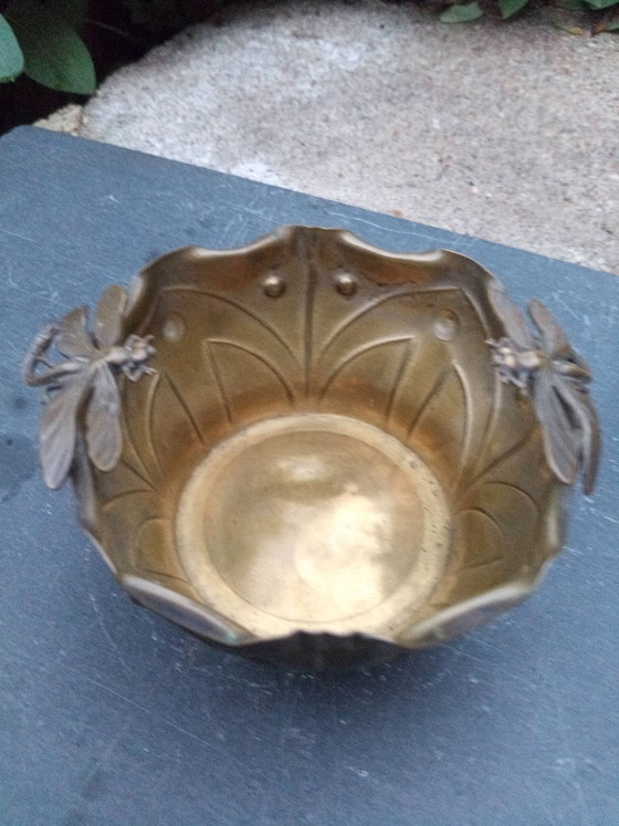 Art Nouveau Metal Dragonfly Catch-all, Decorative Objects, Gold (photo 4 of 6)