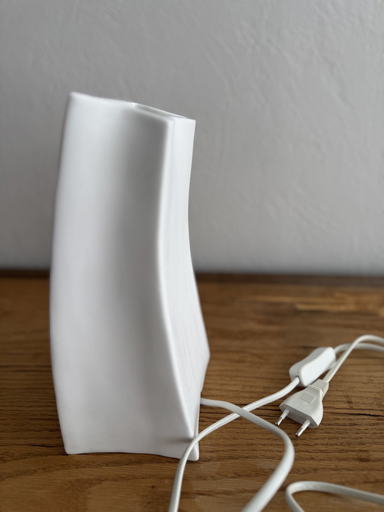 Image 1 of Vintage tafellamp wit van keramiek jaren 80