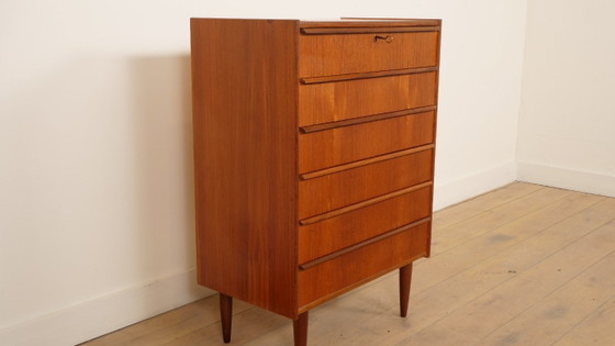 Image 1 of Vintage Deense ladekast | Teak | 6 lades | 100 cm