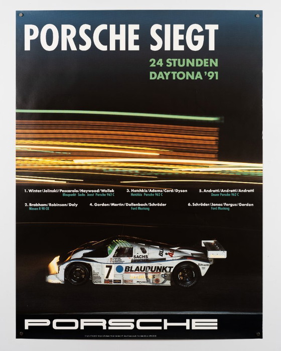 Image 1 of Porsche 24 Stunden Daytona – 1991 – Poster originale Porsche vintage di Susanne Lagally – Sport motoristici moderni – 102x76 cm