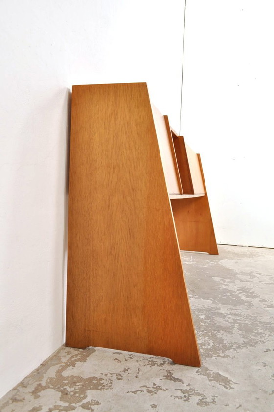 Mid-century sideboard with slanted front, 1950s – Wood (photo 3 of 13)