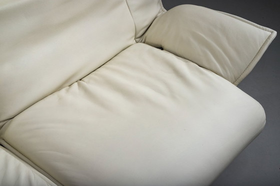 Image 1 of Vintage Cassina Veranda Reclining Sofa in Cream Leather, 1980s