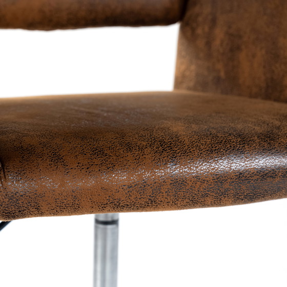 Image 1 of Urban Meuble vintage office chair in suede fabric, swivel, height-adjustable and with 5 castors ROSS KD SUEDE BROWN BLACK
