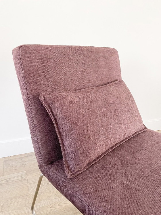 Set | 2 Stuks | Vintage Fauteuils | Herstoffeerd Paars – Cozi Caza, Polyester, Metal (photo 7 of 14)