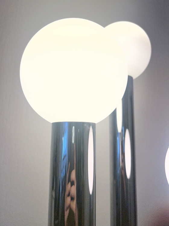 Duitse vintage vloerlamp in Space Age-stijl, gemaakt van glas en metaal, jaren 70. – spaceage, Vloerlampen (photo 7 of 12)