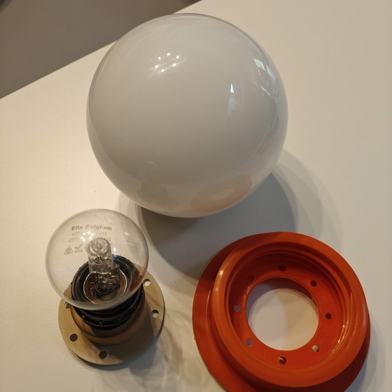Image 1 of Space Age Wand- of Plafondlamp Oranje – 1970s Pop Art
