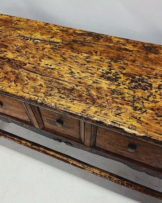 Image 1 of Antique wooden console table